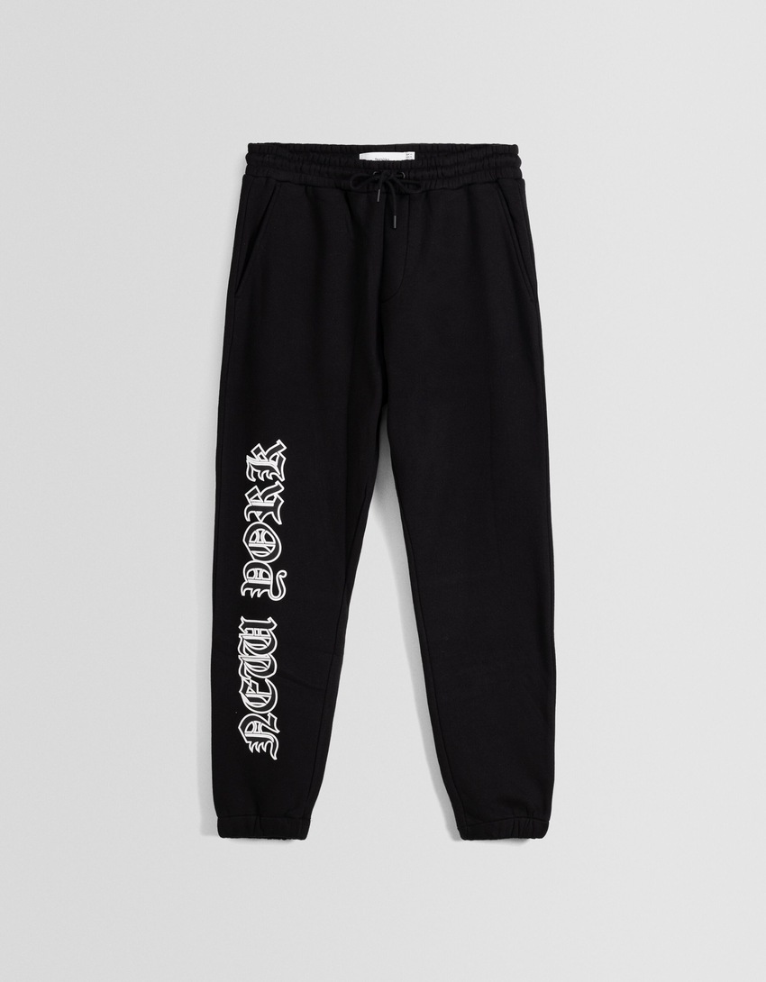 Calças de jogging com estampa de pelúcia
