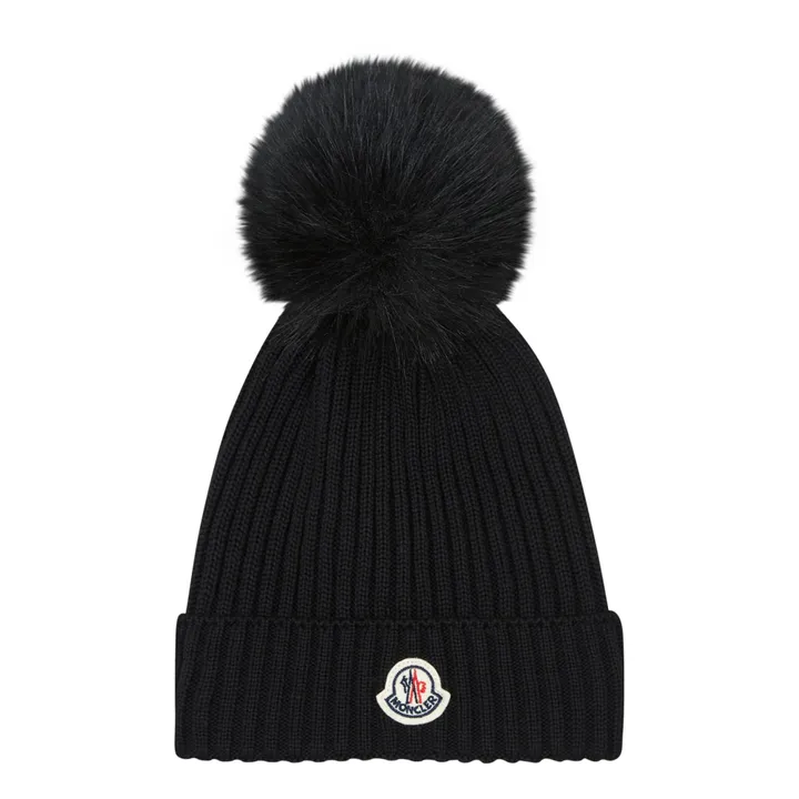 Moncler Bonnet à Pompon Fourrure | Noir