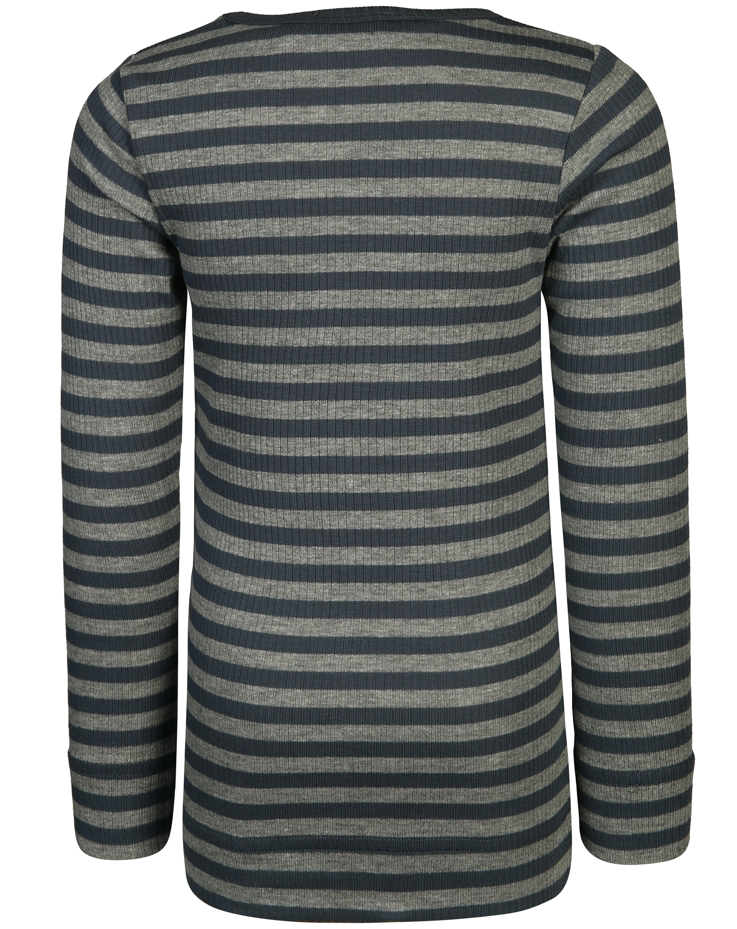 Langarmshirt RIB STRIPE in blue/grey melange