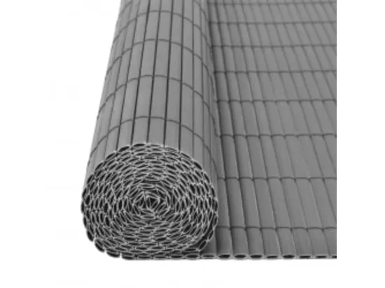 Cl?ture de jardin double face 110x400 cm Gris