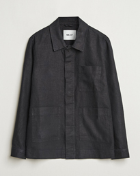 NN07 Olav Linen Overshirt Black