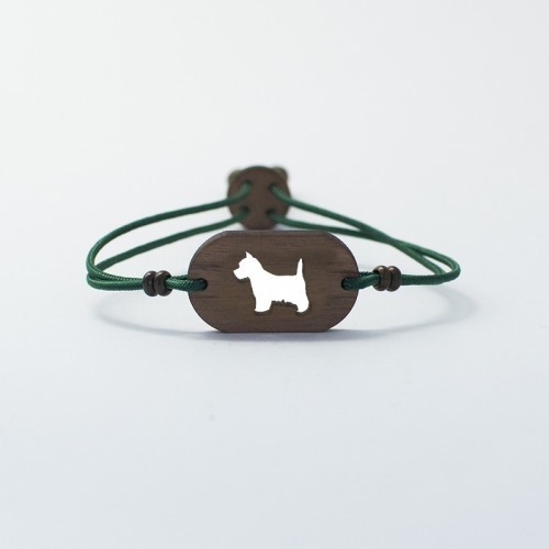 Pulseira de madeira Westy personalizável, verde.