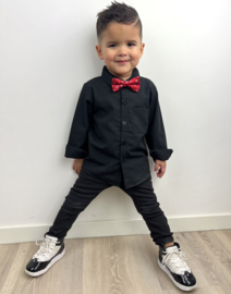 Little boys blouse - zwart (exclusief strikje)