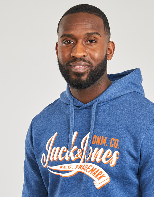 Jack & Jones - JJELOGO SWEAT HOOD 2 COL 23/24 - Marine