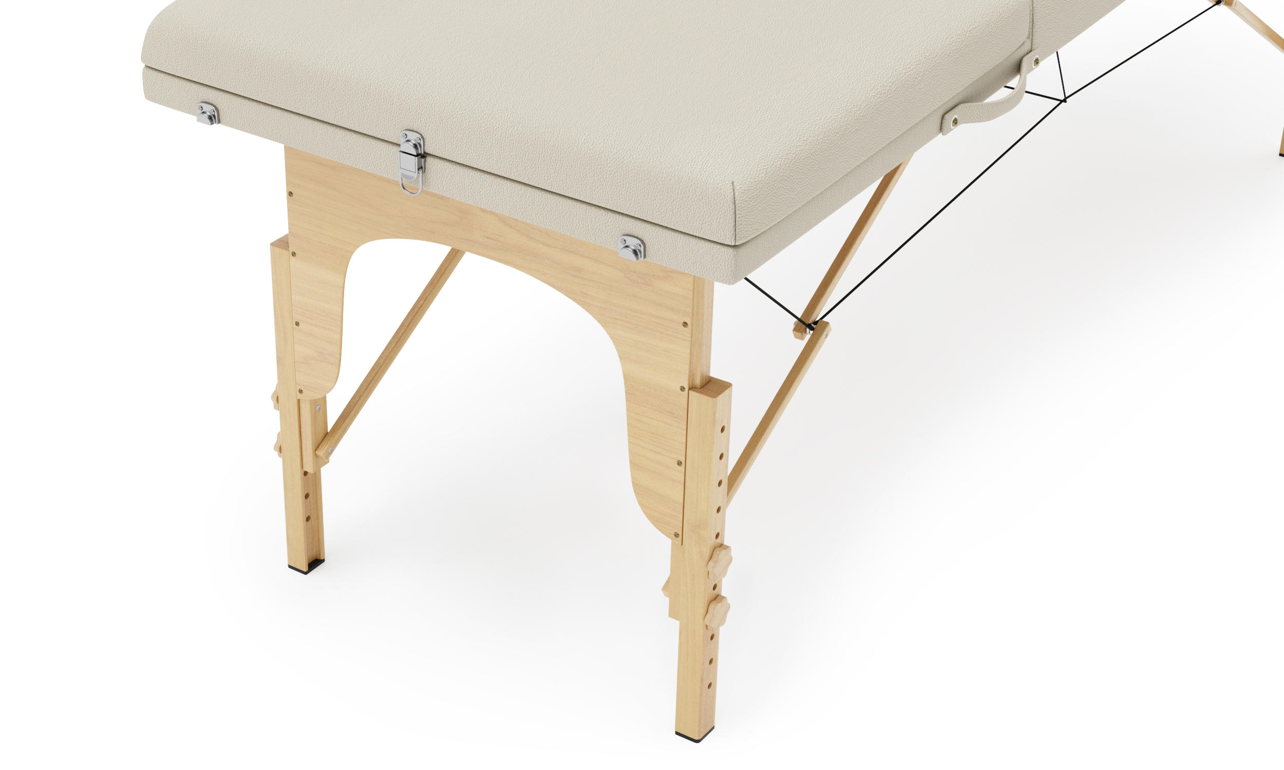 Massageliege 3-Zonen mit Lagerungsrollen beige