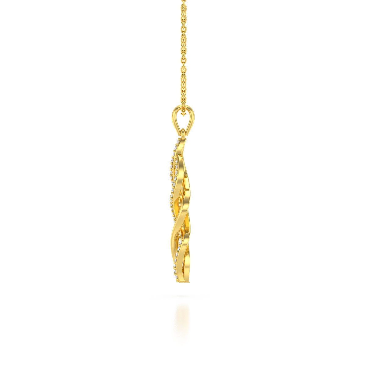 Collier Pendentif ADEN Or 585 Jaune Diamant Chaine Or 585 incluse 2.694grs