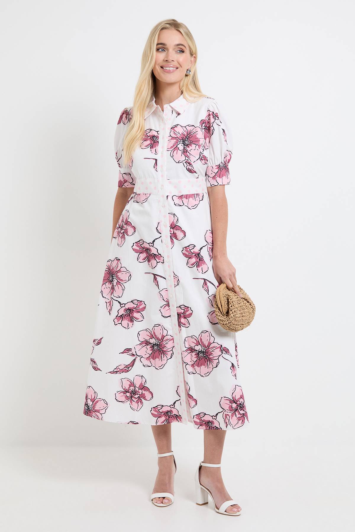 Wallis Robe Chemise Florale En Coton D'été Petite