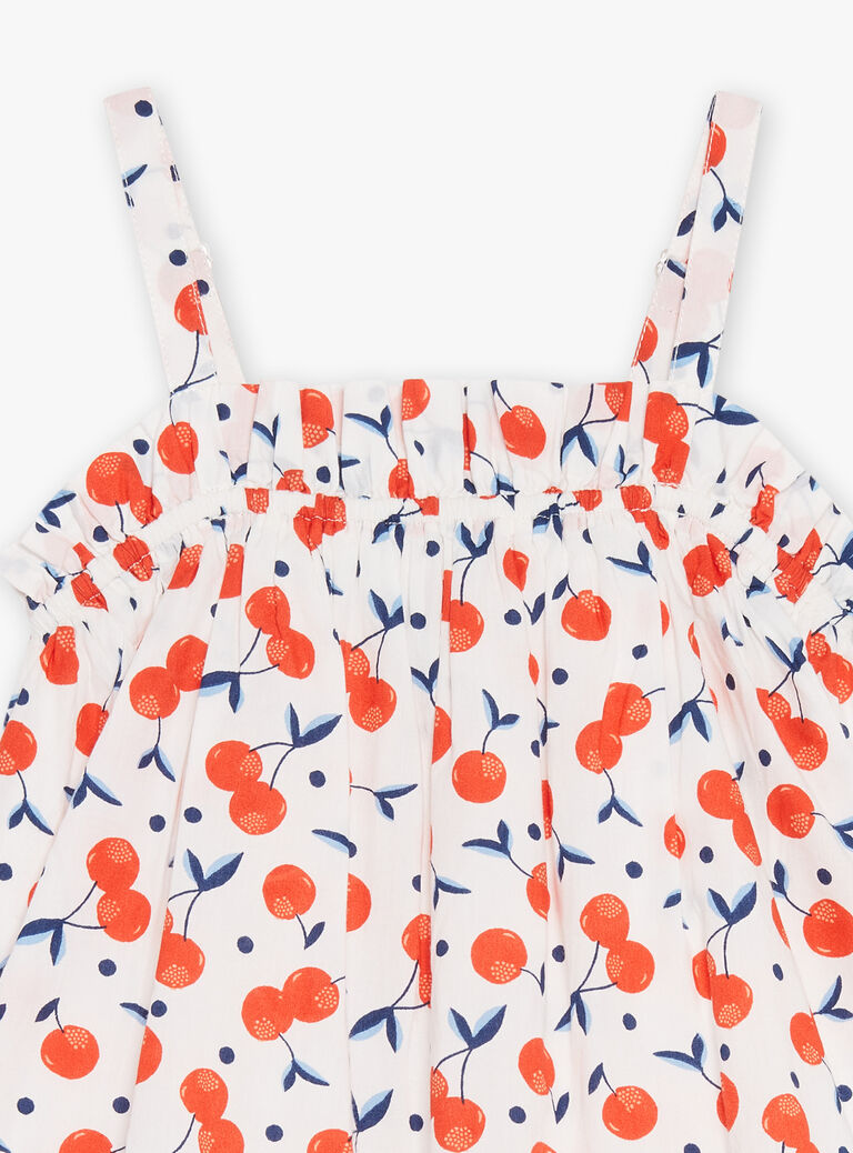 Robe écrue à imprimé cerise