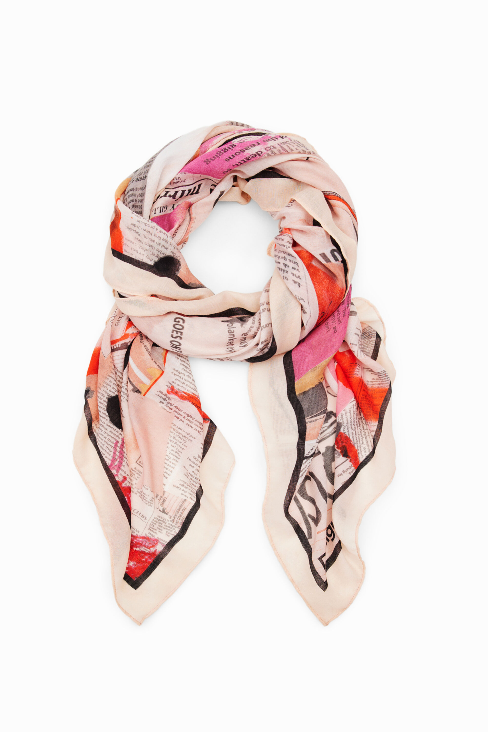 Foulard rectangulaire journal