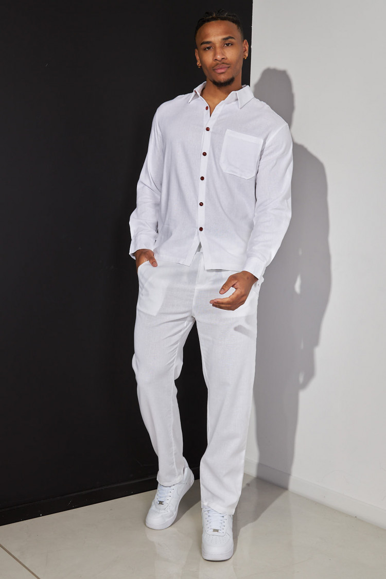 Pantalon en lin écru