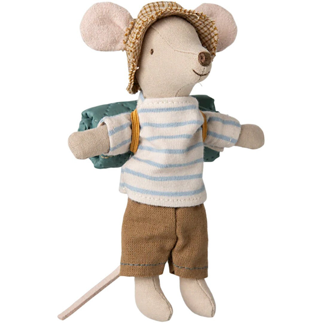 Maileg knuffelmuis grote broer met magneten - strepen - 13 cm