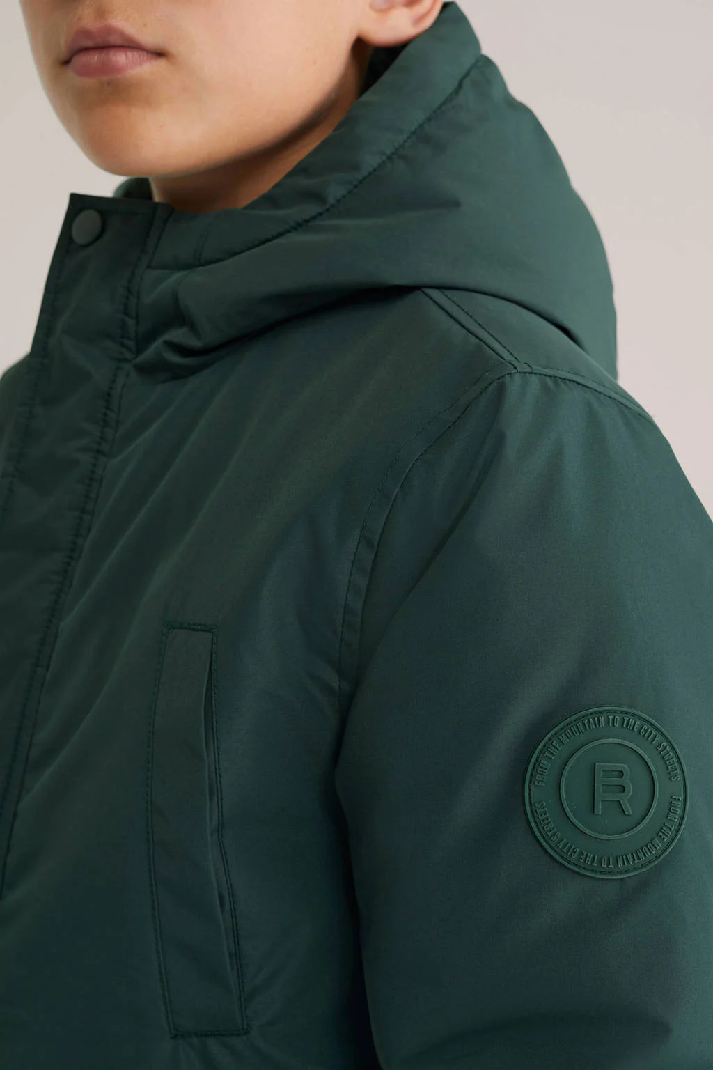 WE Fashion Blue Ridge parka donkergroen