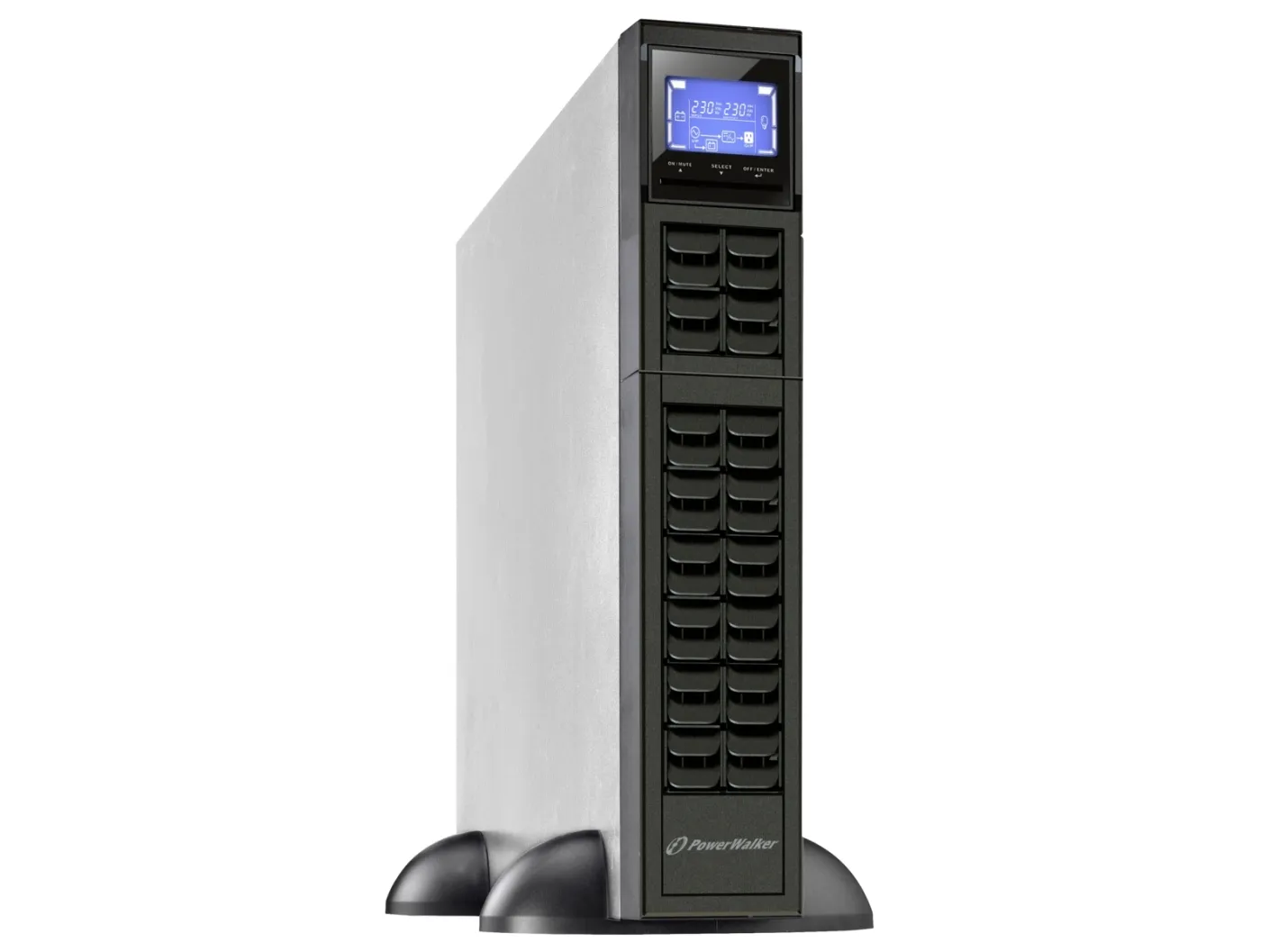 PowerWalker VFI 2000CRM LCD, Dobbeltkonvertering (online), 2 kVA, 1600 W, Sine, 110 V, 300 V