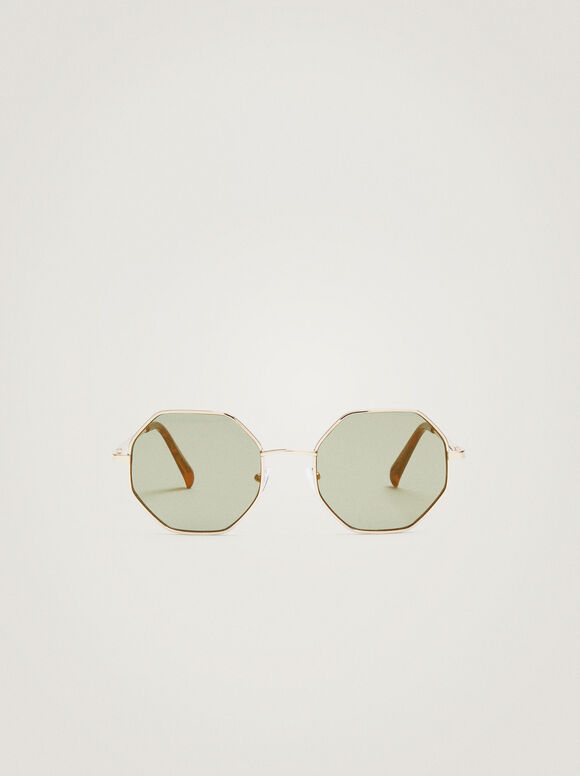 Gafas De Sol Hexagonales - Dourado