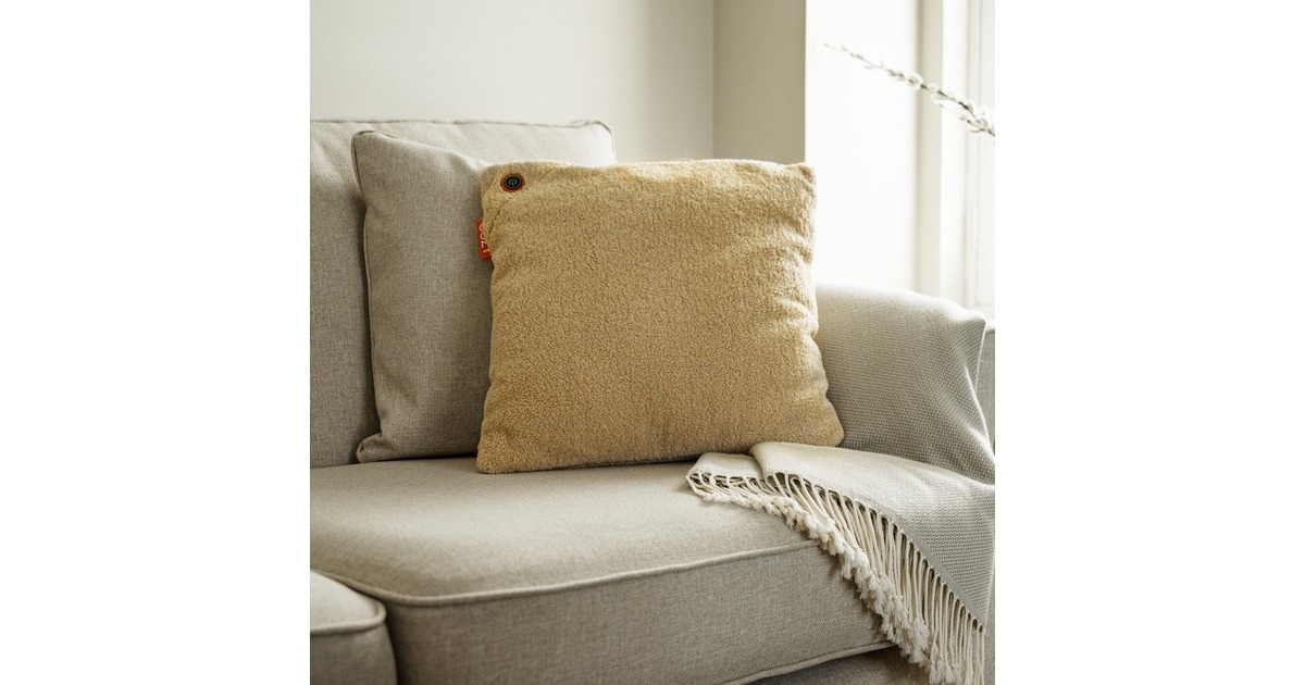 CozyUna Woolly 45 x 45 cm draadloos warmtekussen  (Lichtbeige, Powerbank 5000 mAh)