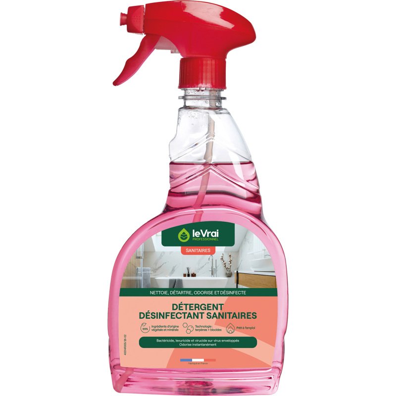 Détergent désinfectant Action anti-calcaire Le Vrai professionnel DDS bruyère - Spray 750 ml