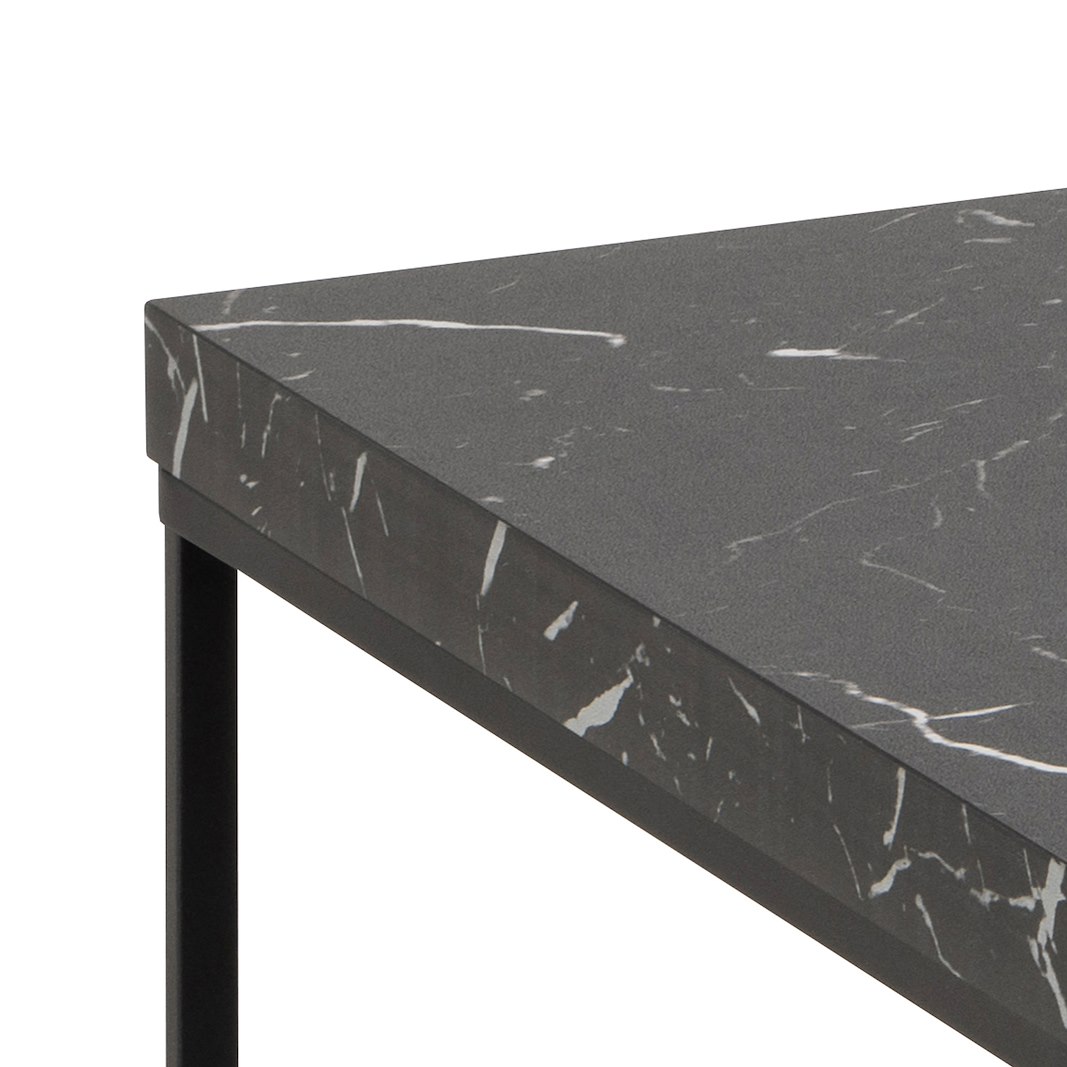 Barossa sofabord Sort marmortopp med sort metallunderstell. 110x55x45cm