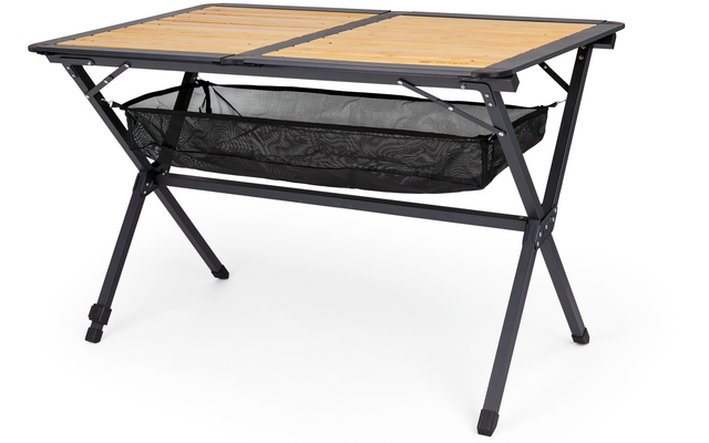 Berger Royal Alu-Bambus Rolltisch schwarz 110 x 70 cm
