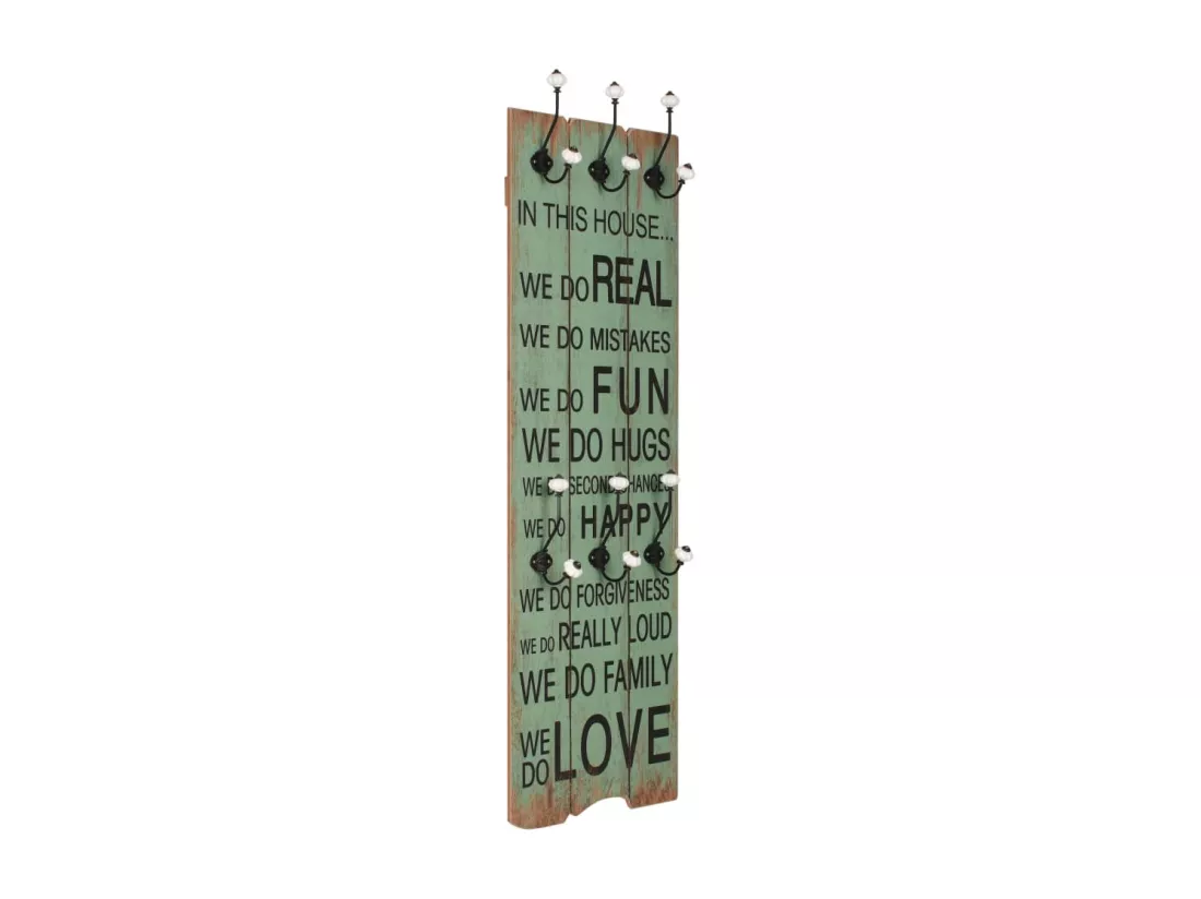 Porte-manteau mural avec 6 crochets 120 x 40 cm HAPPY LOVE