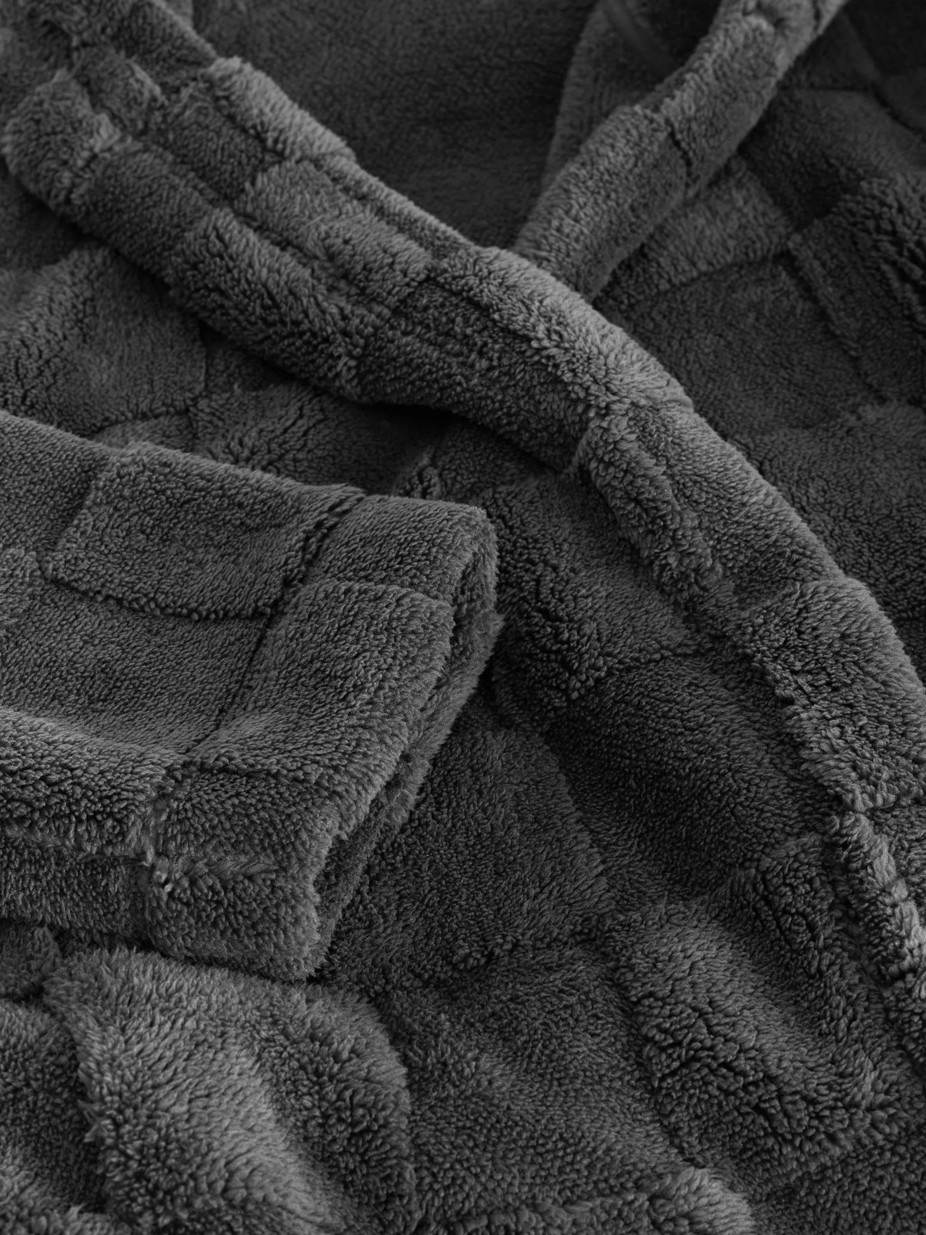 Leisteen grijs - Patterned Cut Borg Dressing Gown