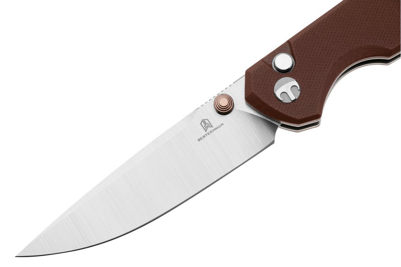Bestechman Velix BMK07B 14C28N, Brown G10 zakmes, Ostap Hel design