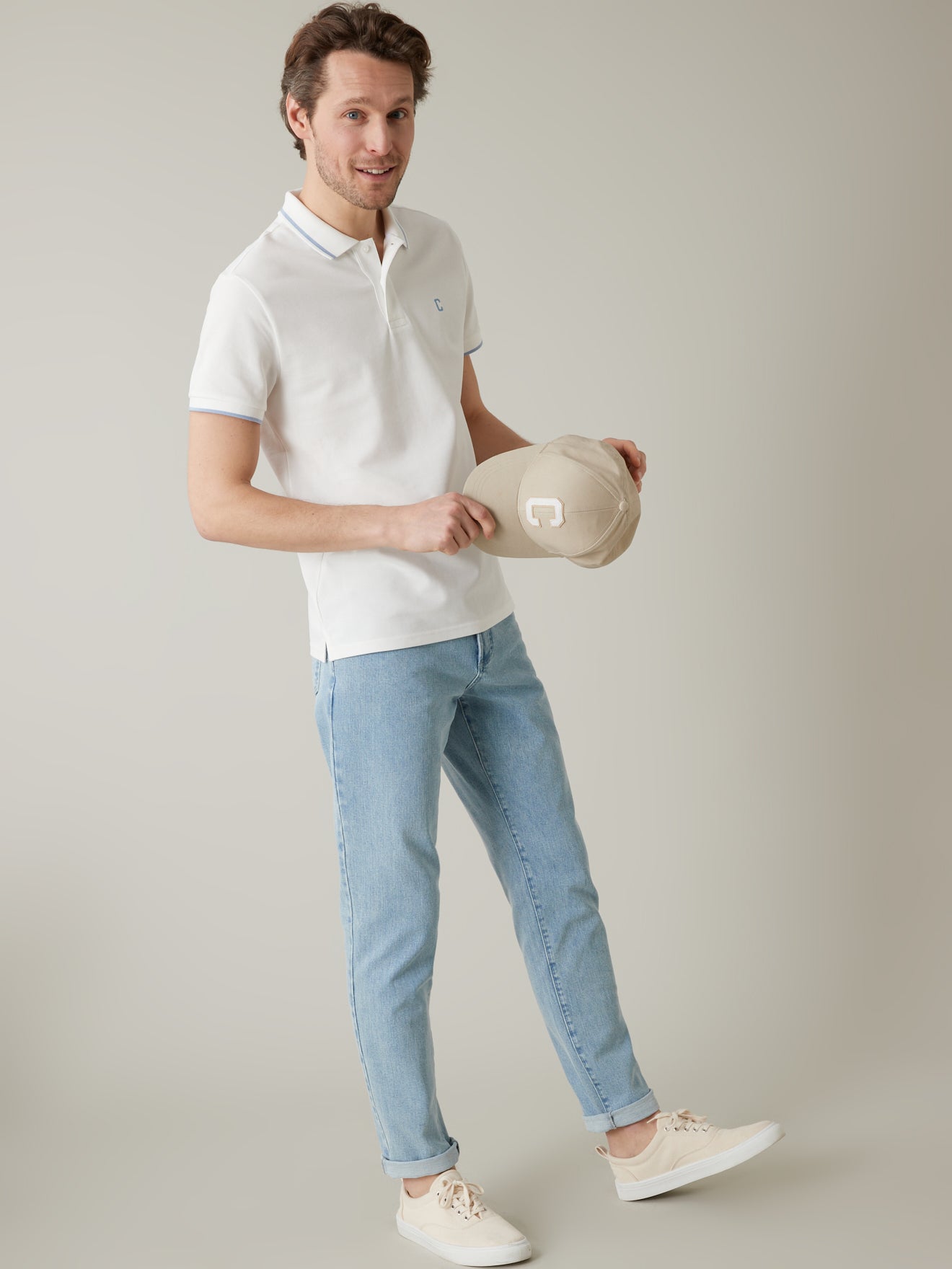 Polo maille piquée bicolore homme - coton bio