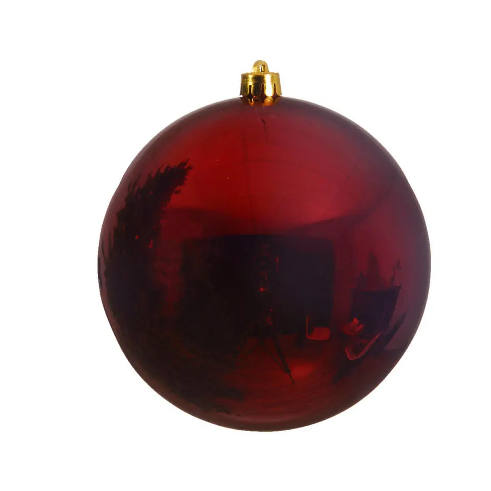 Decoris Kerstbal - donkerrood - groot - kunststof - 25 cm