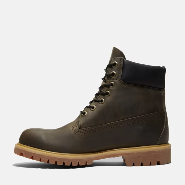 Bota Timberland Premium de 6 polegadas para homem, na cor cinza.