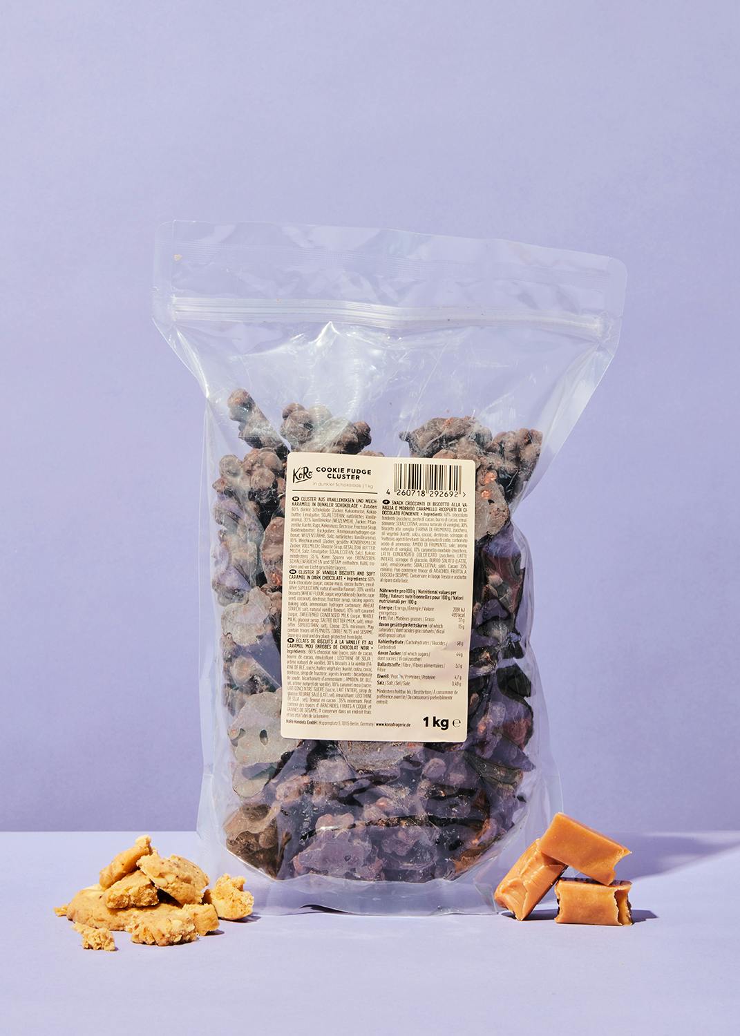 Cookie Fudge Cluster in dunkler Schokolade 1 kg