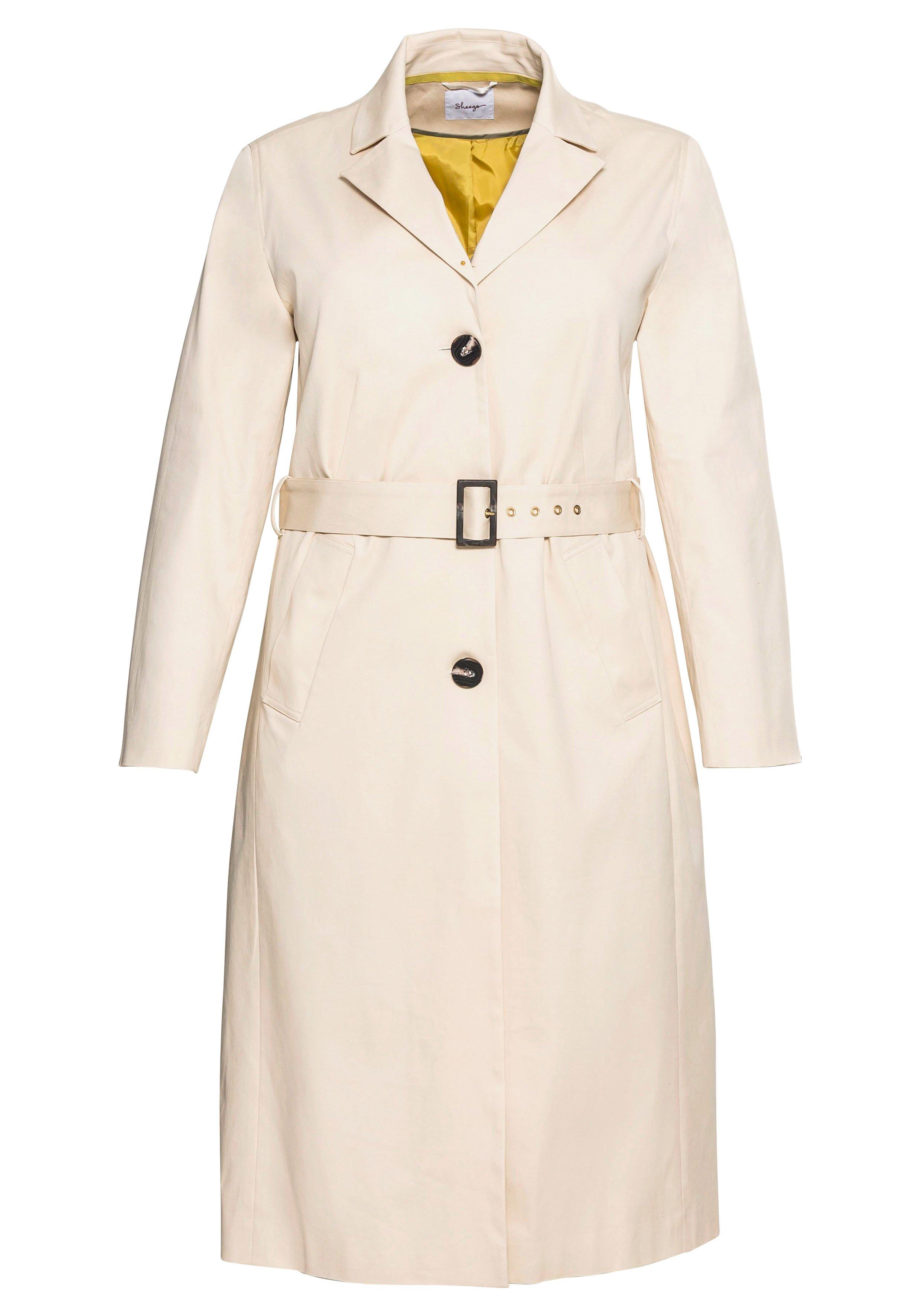 Trenchcoat mit Reverskragen und Kontrastfutter