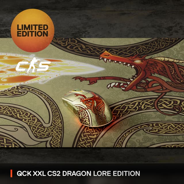 SteelSeries Qck CS2 Dragon Lore musemåtte