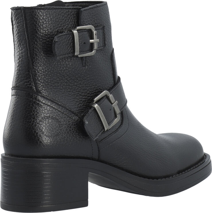 Cashott CASRIKKE Biker Boot W. Inside Zip Leather Black