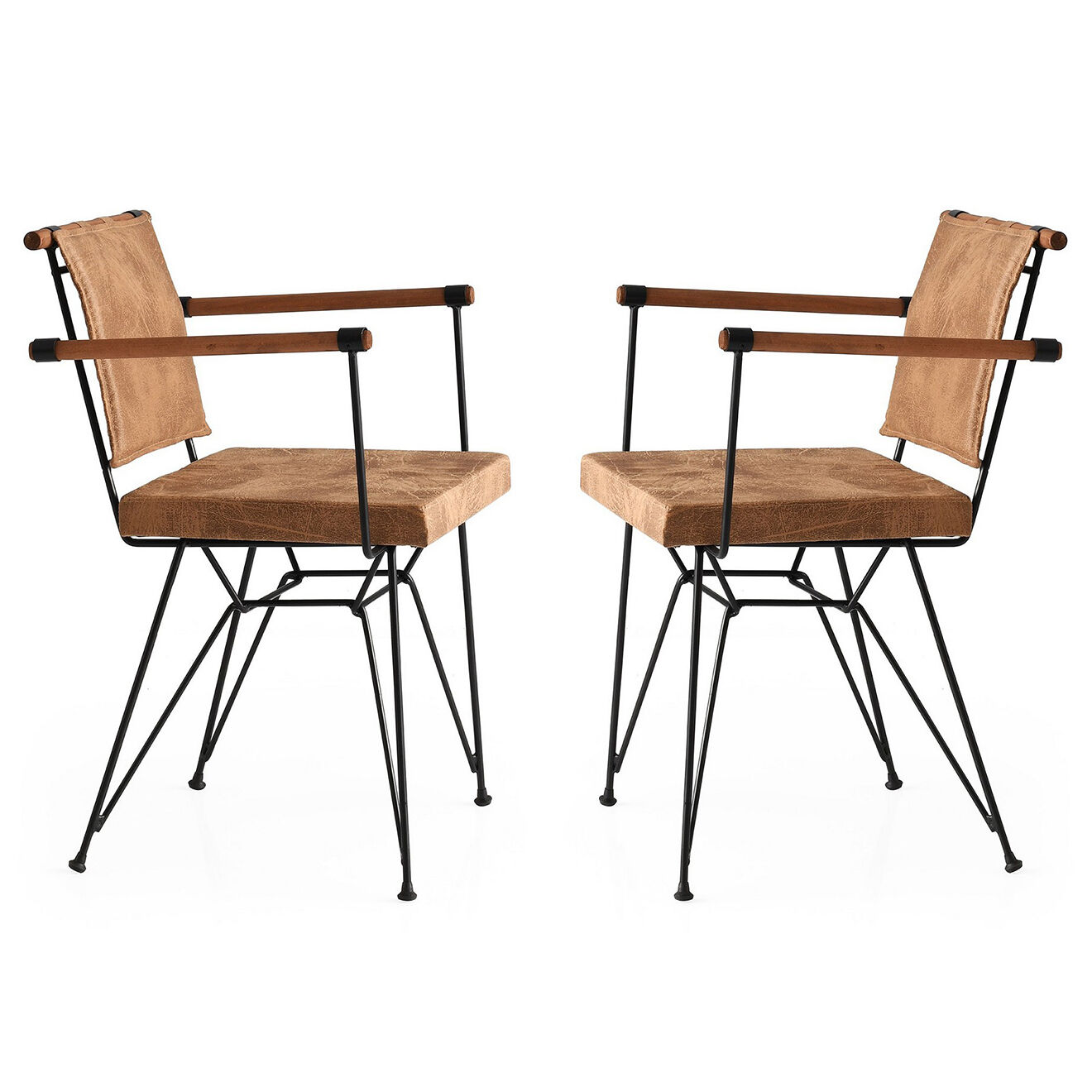 Homitis 2 Chaises Penyez marron - 52x52x82 cm