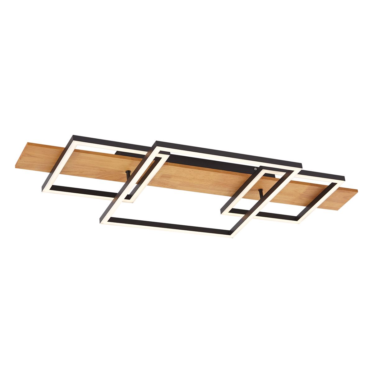 Design plafondlamp zwart vierkant incl. LED 3-staps dimbaar 3-lichts - Nimue