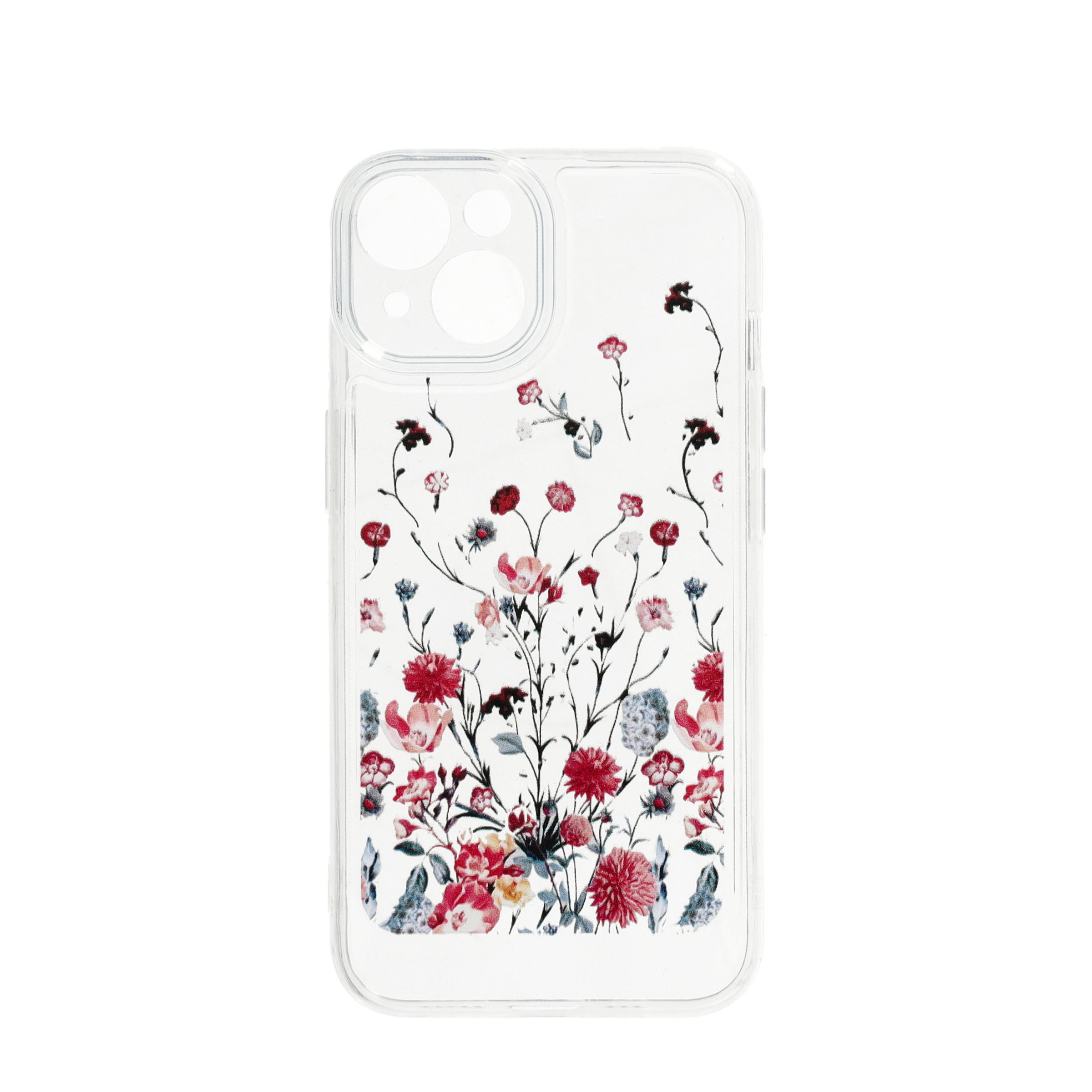 iPhone 14 Gummi Case Schutzhülle mit Kameraschutz - Rosa Blumen