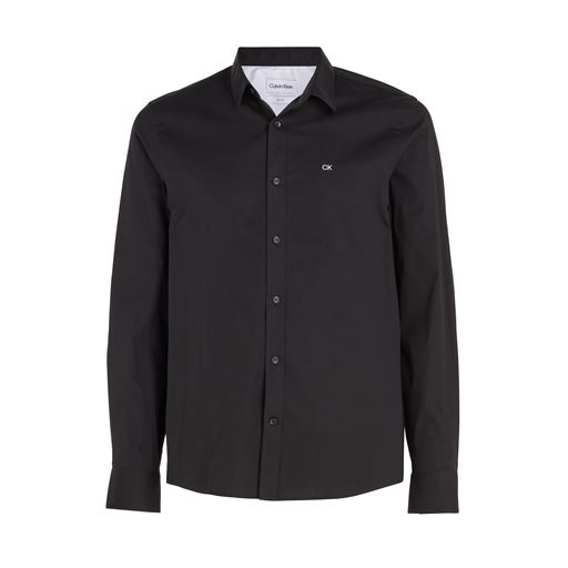 Calvin Klein Stretch Poplin Skjorte, Sort, L