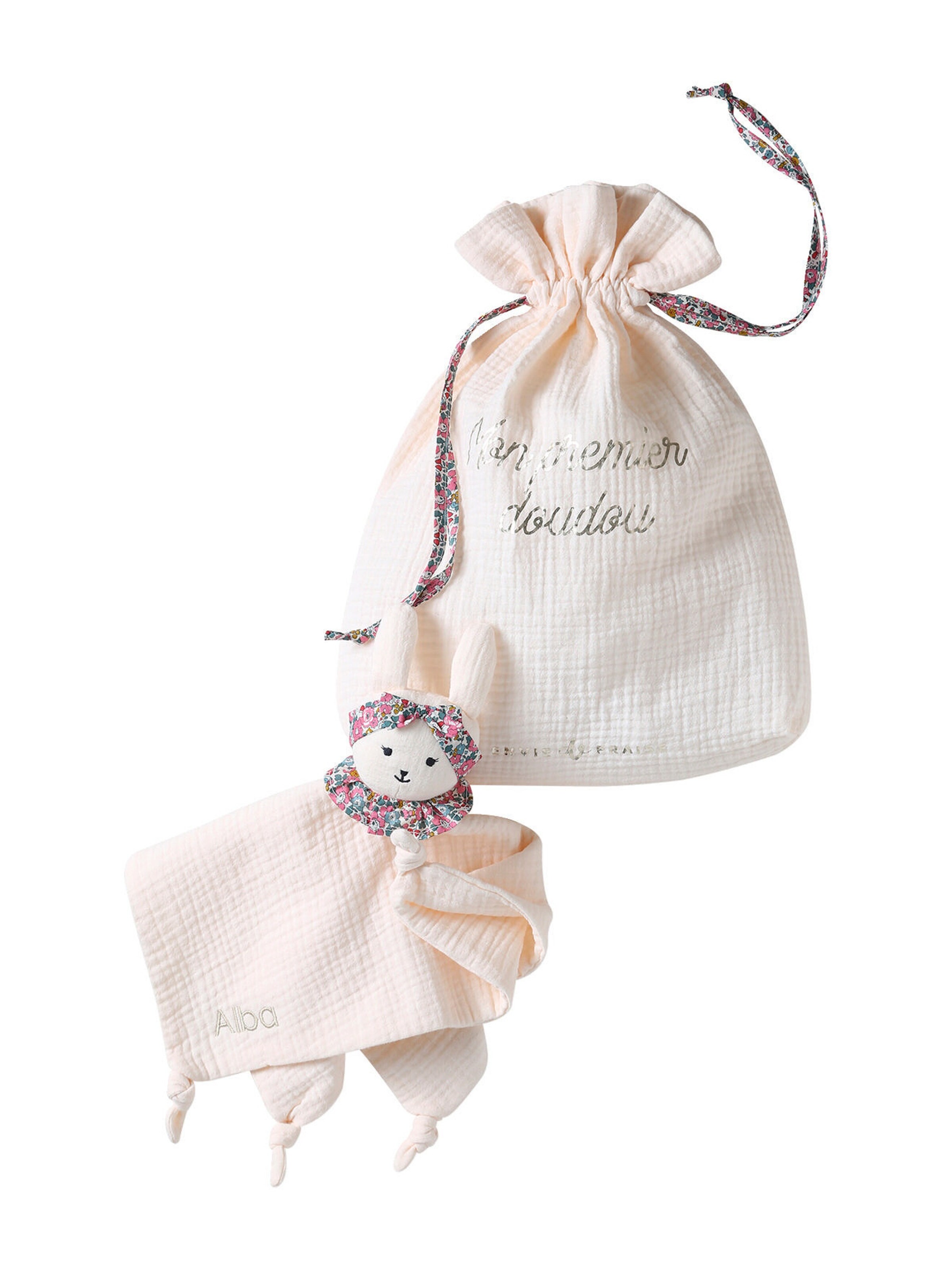Envie de Fraise Bio-Kollektion: Baby Schmusetuch aus Musselin , mit Recycling-Polyester hellrosa