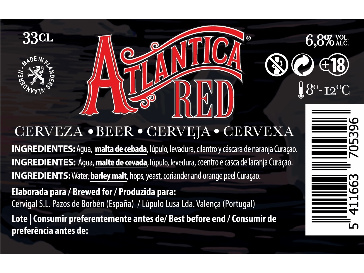 CERVEJA ATLANTICA RED BÉLGICA 0.33L