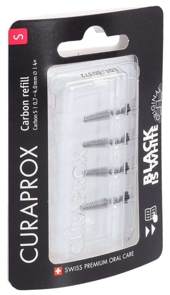 CURAPROX Black is white-CPS Carbon<br>4 Stück, Blister, S, refill