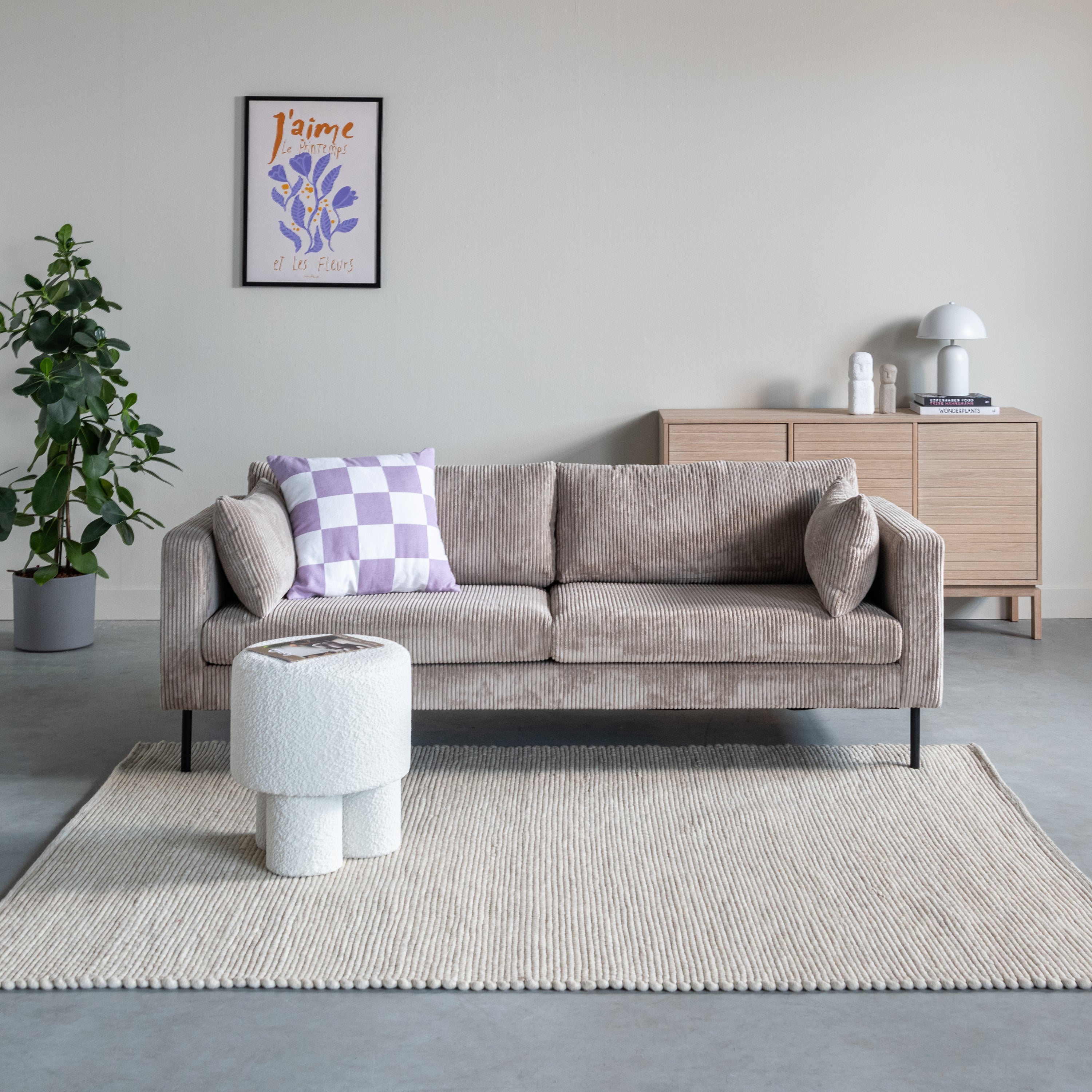by fonQ Dots Wollen Vloerkleed 200 x 300 cm  - Beige