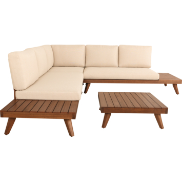 KARWEI loungeset Bordeaux walnut hout