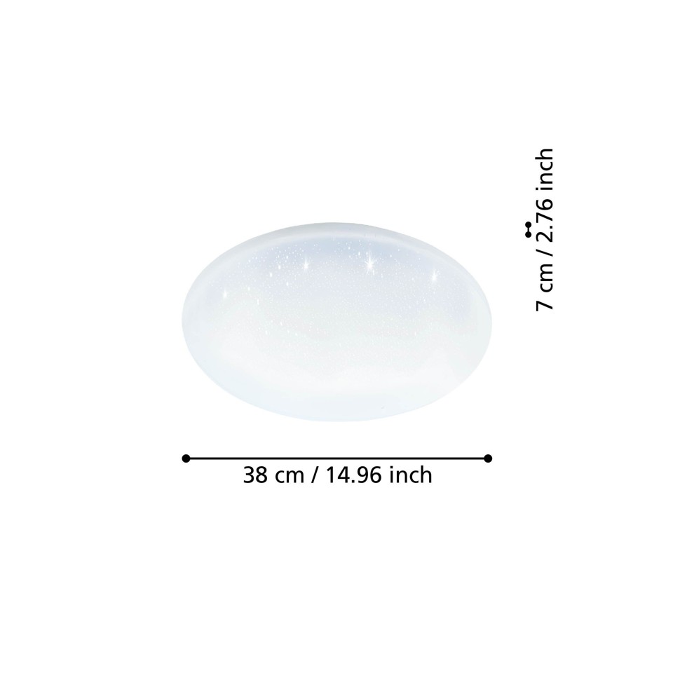 EGLO - Totari-Z plafond hvid m/krystaleffekt Ø38 - TW - Zigbee, Bluetooth