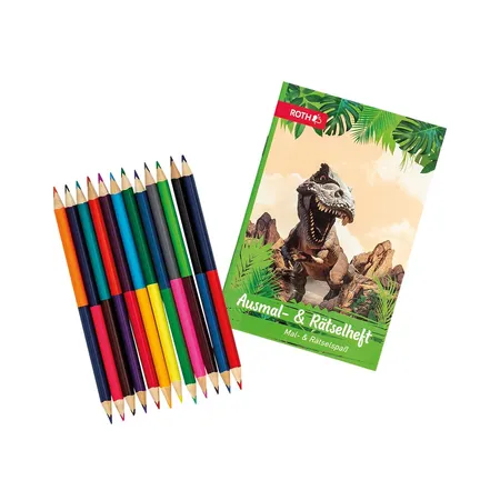 Roth Ausmal-Set+Buntstifte, Tyrannosaurus
