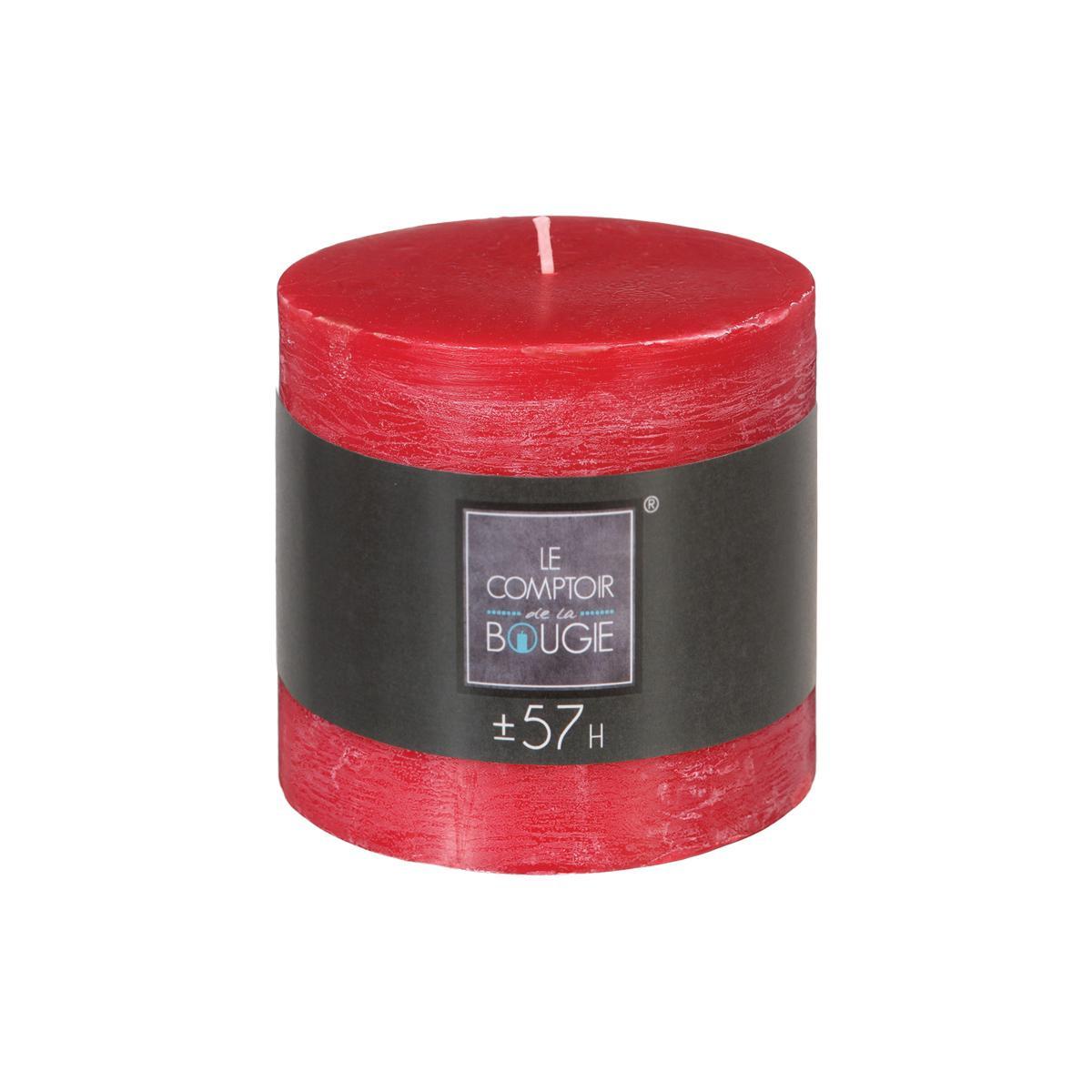 BOUGIE RONDE RUSTIC ROUGE 10X10CM