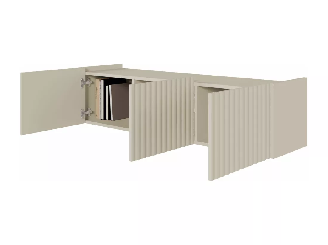 Meuble TV 3 portes suspendu - 144 cm - grège - FIORRA