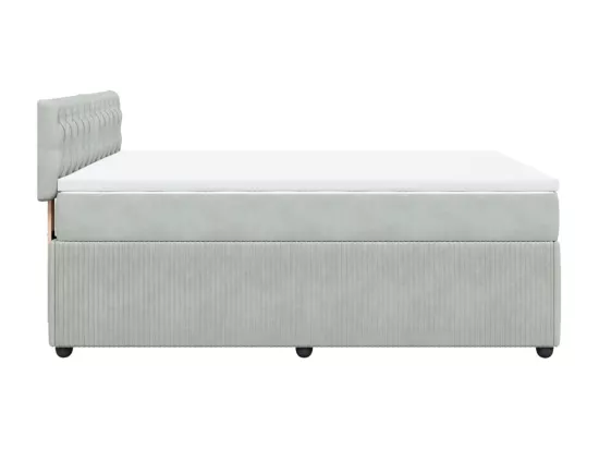 Sommier à lattes de lit et matelas Gris clair 160x200cm Velours