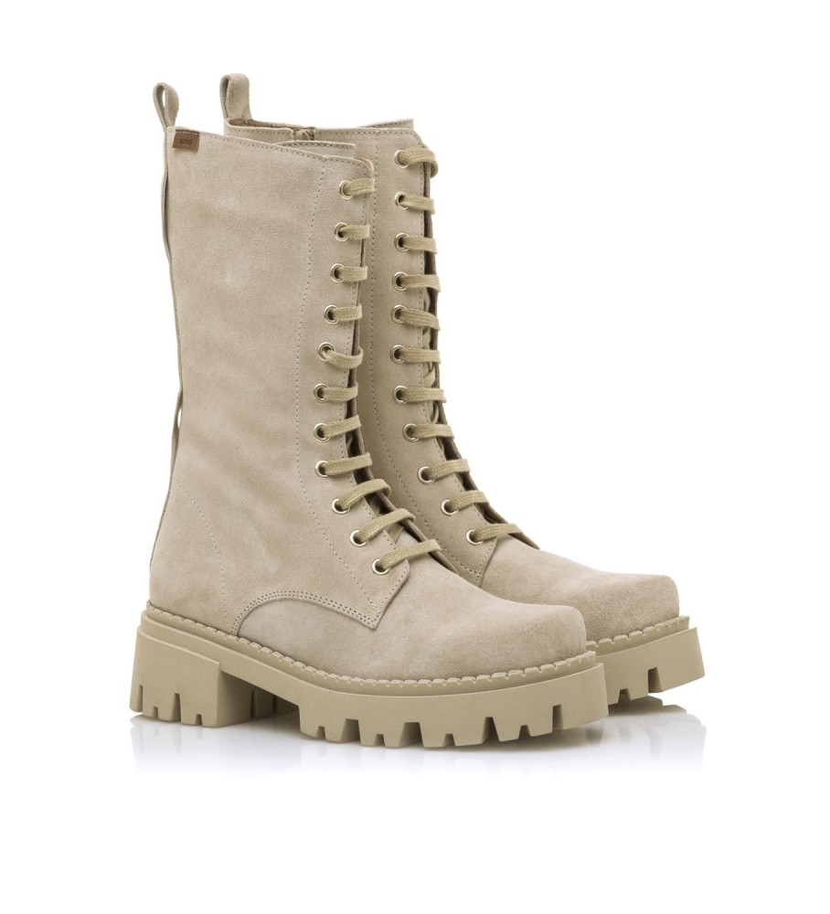 Mustang Bota de pele Casual Skware Bege
