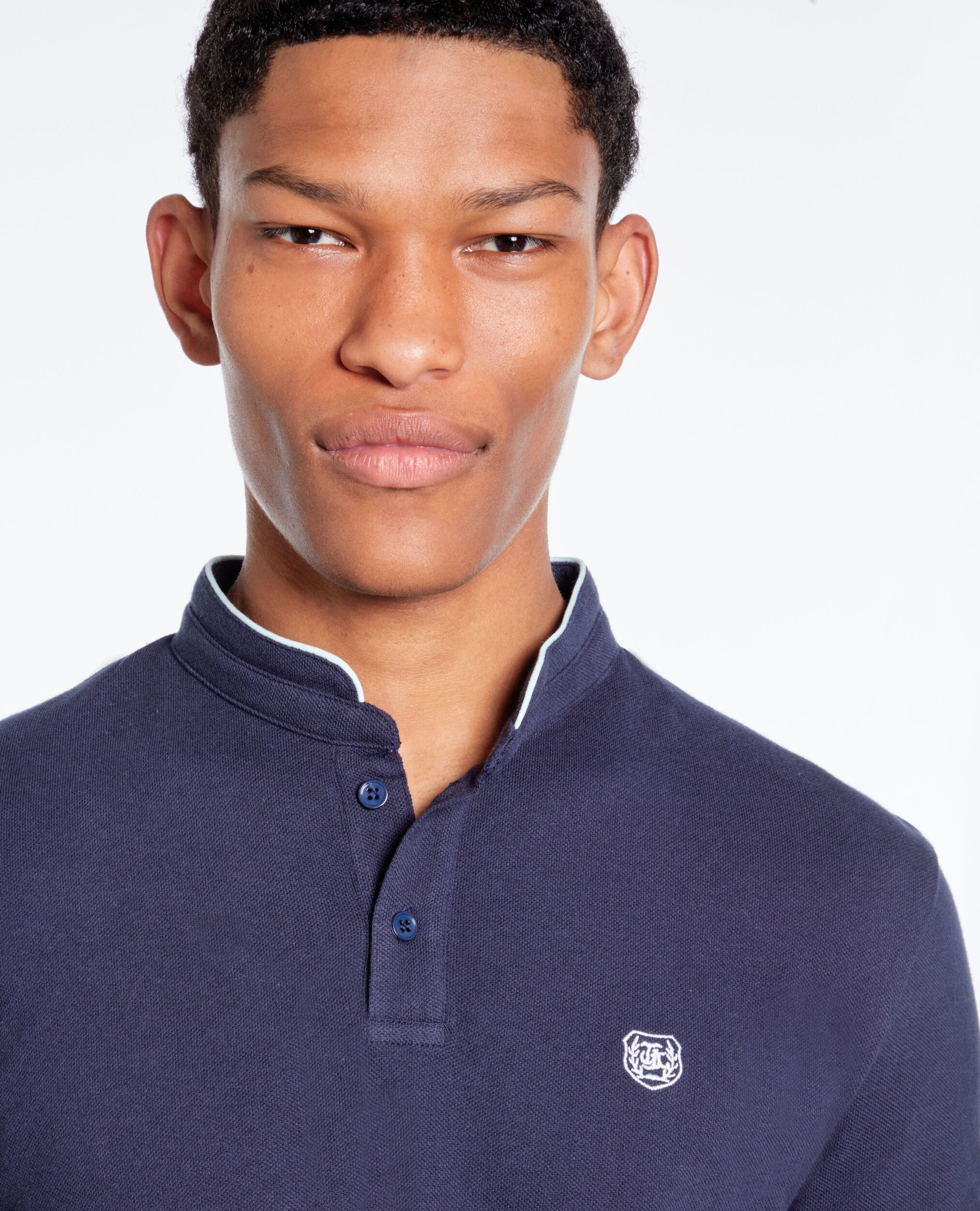 Polo bleu marine en coton