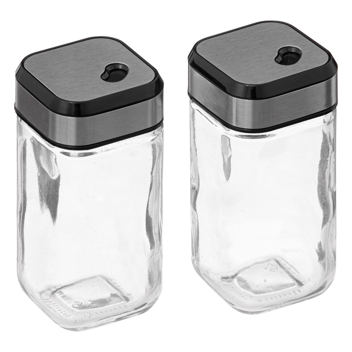 SET SALIERE ET POIVRIERE VERRE ET INOX