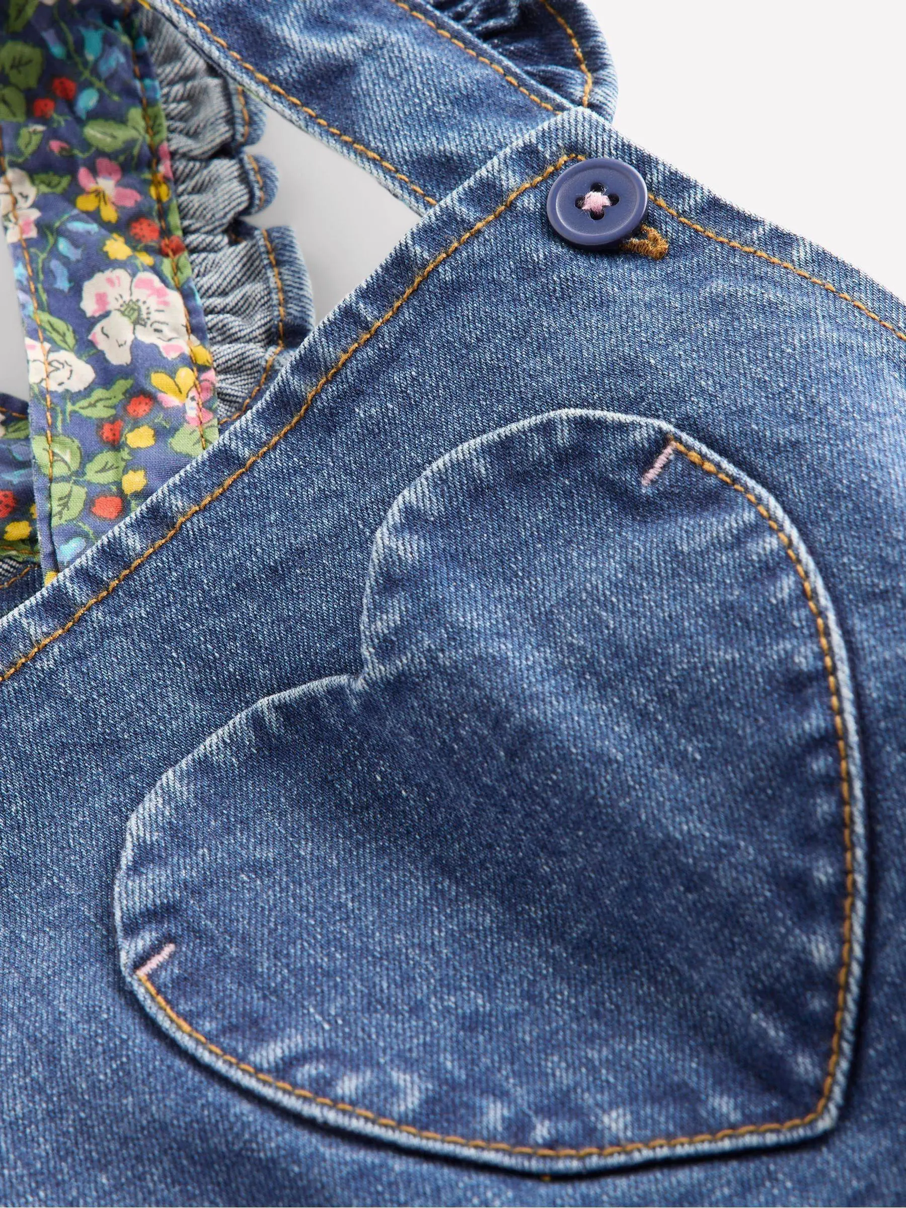 Blauw - Boden Frill Dungarees